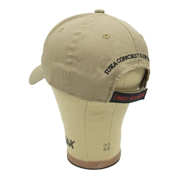 Iuka Concrete Products Khaki Strapback Cap Trucker Baseball Hat Embroidered Logo - Picture 9 of 12